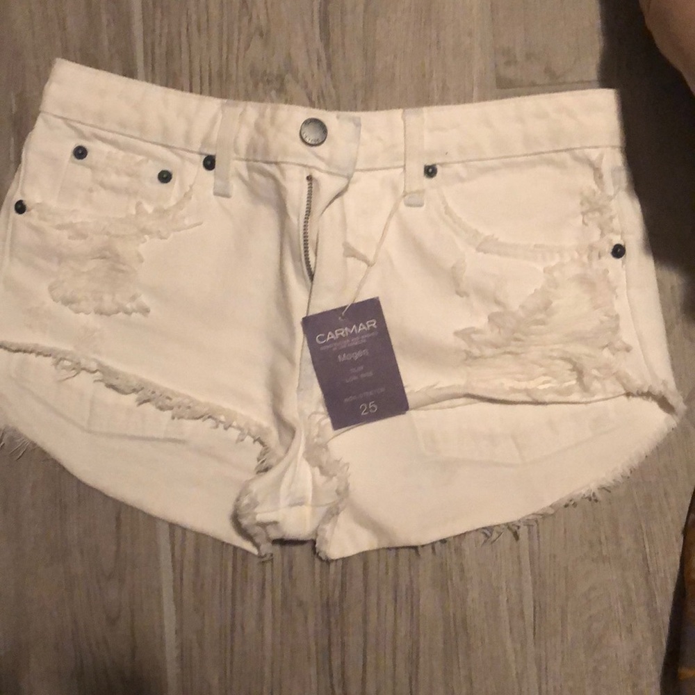 Brand new white jean shorts